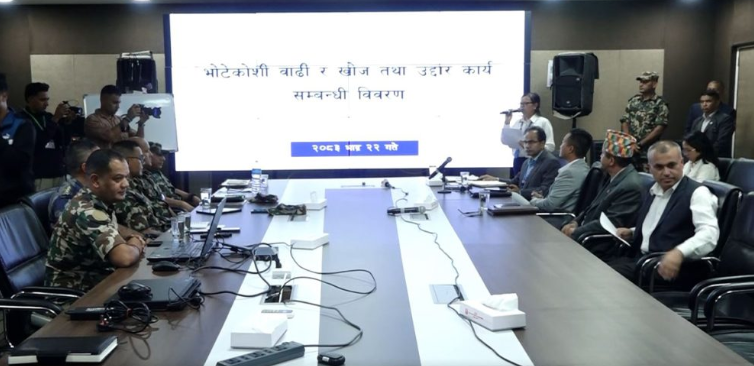 रसुवा बाढीमा जलविद्युत् आयोजनाका सुरुङभित्र १२१ जना फसेको सेनाको अनुमान