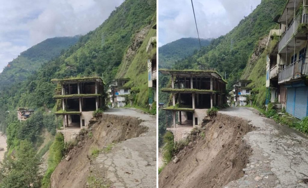 लिपिङमा पहिरोको कहर: चीन जोड्ने प्रमुख मार्ग पूर्ण रूपमा अवरुद्ध