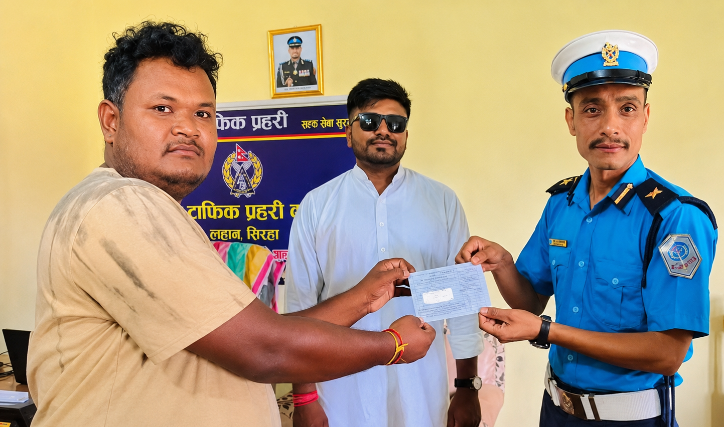 चलिरहेको मोटरसाइकलमा स्टन्ट गरेका रास्वपा सांसद बब्लु गुप्तालाई ५ सय रुपैयाँ जरिवाना