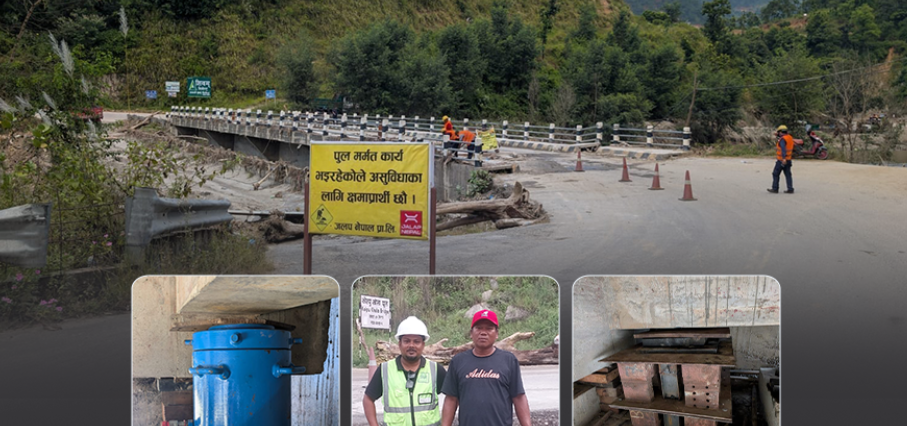 ९०० टनको पुललाई धकेलेर पुरानै अवस्थामा फर्काइँदै