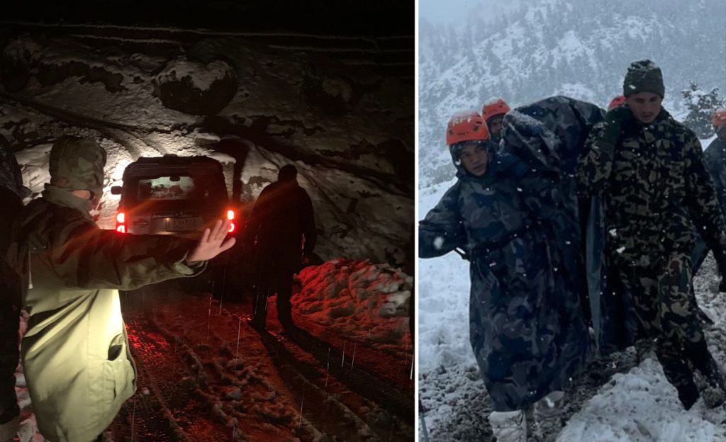 बिभिन्न स्थानमा हिमपातमा फसेका १५ सय जनाको नेपाली सेनाले गर्यो उद्धार