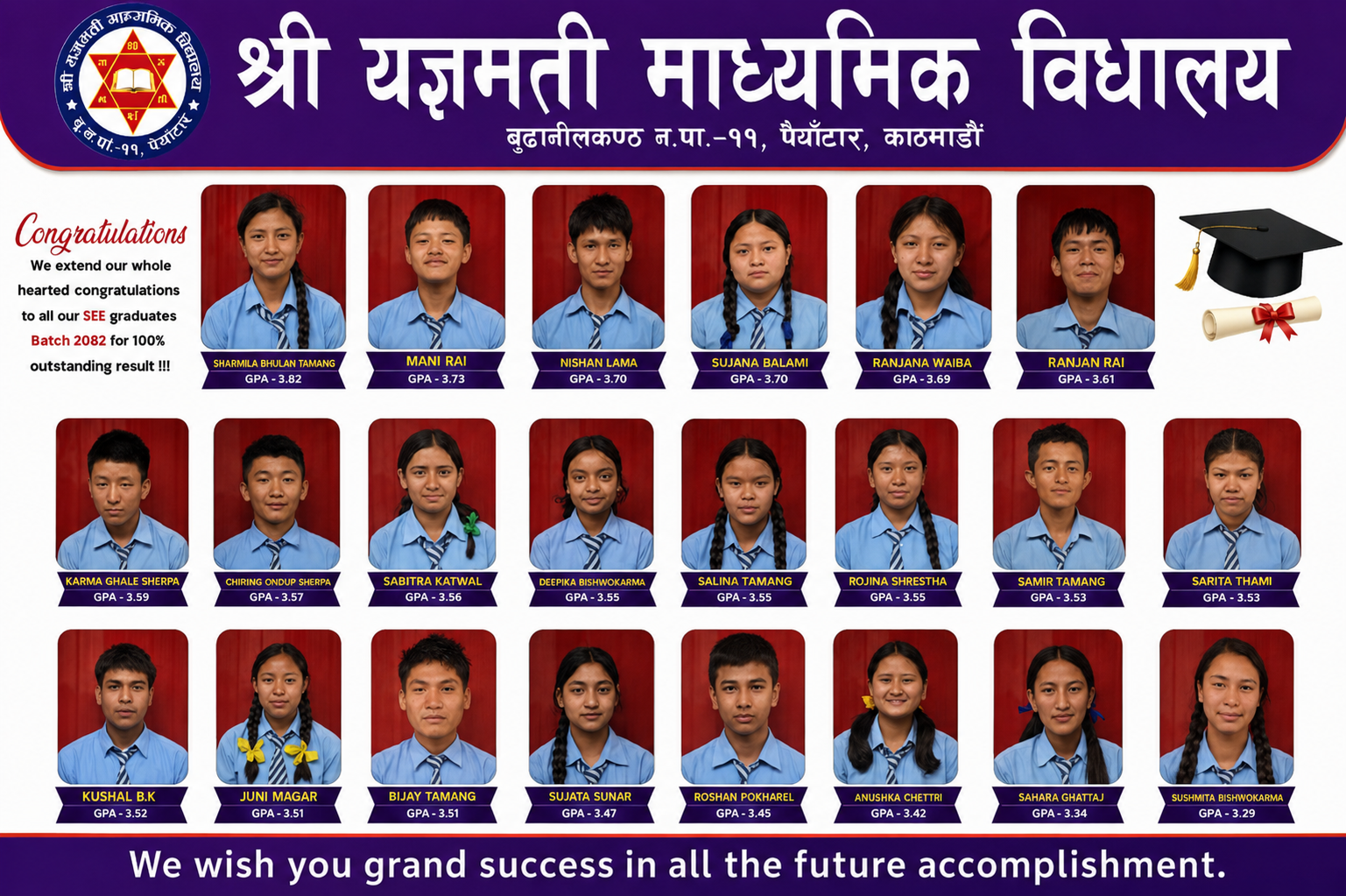 एसईई (SEE) परीक्षामा श्री यज्ञमती माविको उत्कृष्ट नतिजा: सहभागी सबै विद्यार्थी उच्च श्रेणीमा उत्तीर्ण