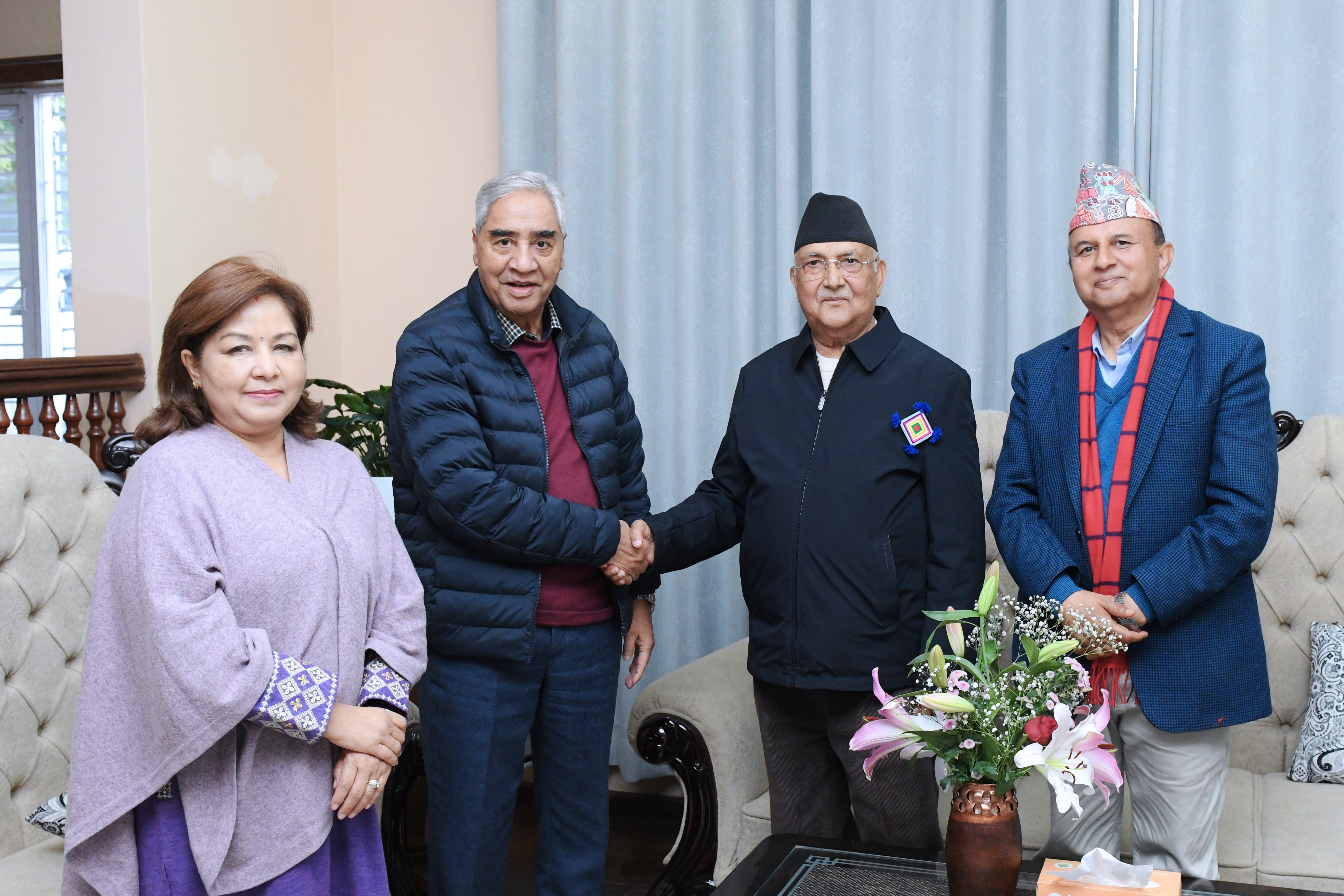 केपी ओली र शेर बहादुर देउवाबिच भेटबार्ता