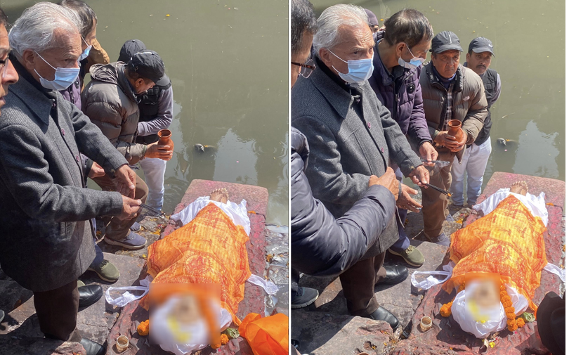 पूर्वप्रधानमन्त्री बाबुराम भट्टराईका बुवाको पशुपतिमा अन्त्येष्टि