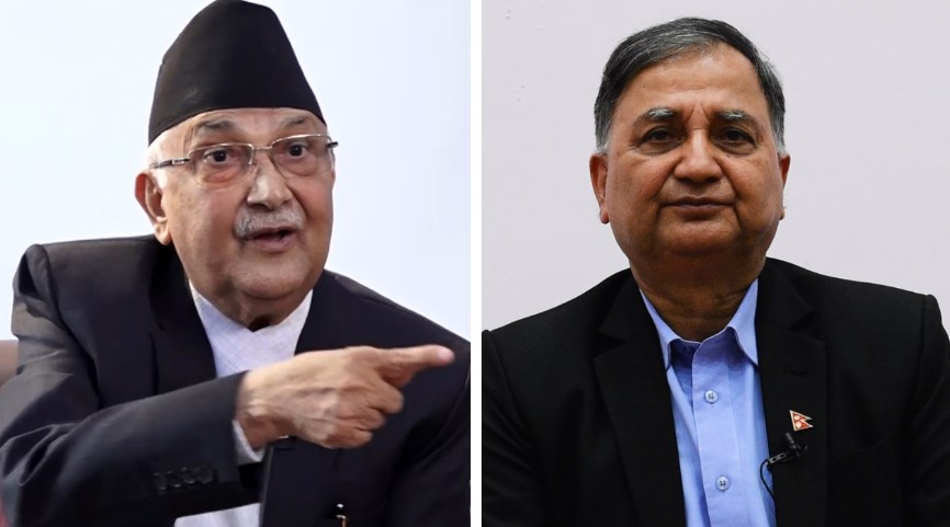 ओली भेट्न गुण्डु पुगे  ईश्वर पोखरेलसहितका नेता